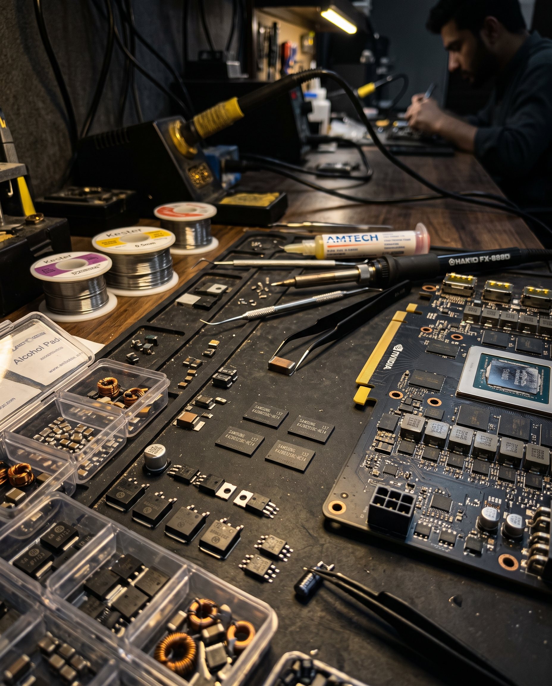 Doctor GPU micro-soldering precision lab